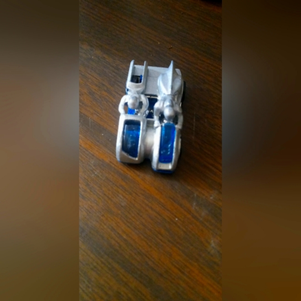 Hotwheels silver and Blue Twin Sidecar Racing Toy - Kids Vehicle 2015